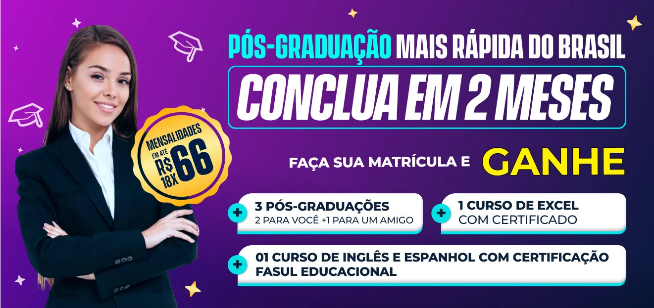 A Maior Campanha Educacional do Brasil - Faça 01 PÓS-GRADUAÇÃO E GANHE +2 Cursos de Pós Grátis + 7 Cursos de Extensão